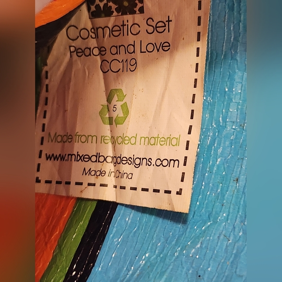 Hippie/ Peace Sign Make up Accessory Bag - Picture 4 of 6